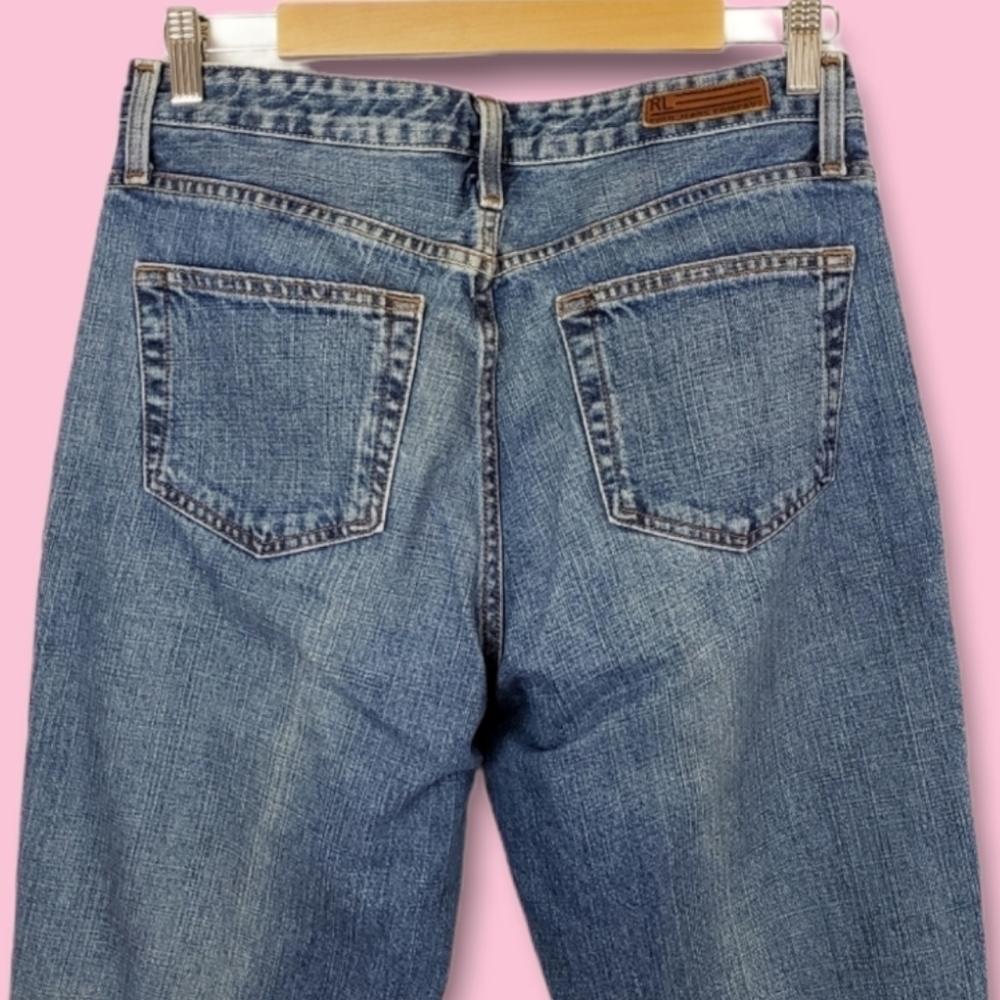 Vintage Polo Ralph Lauren High Rise Medium Wash Straight Leg Dad Jeans Size 10 - Picture 3 of 5